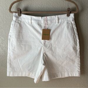 NWT Boden High Rise 5” White Chino Shorts 8 Vacation Prep Summer Country Club